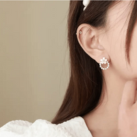 Thumbnail for Peach Colour Round Crystal Korean earring