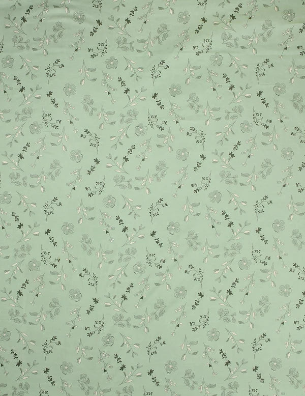 Green King Printed Fitted (Elastic) Bedsheet with 2 pillow covers