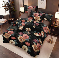 Thumbnail for Beautiful Floral Print King-Size Bedsheet with 2 Pillow Covers