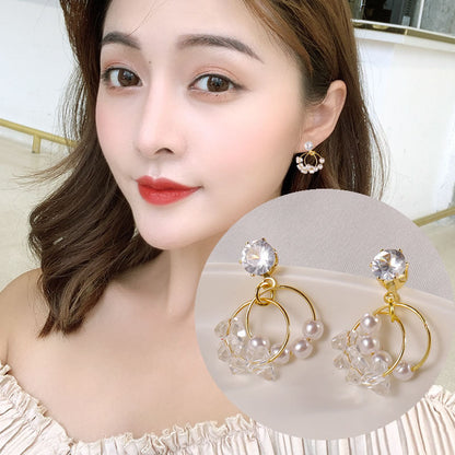 Multi Crystal Korean earring