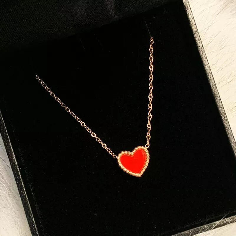 Colourful heart cute neck chain