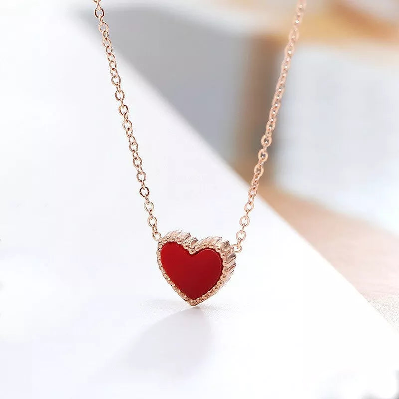 Colourful heart cute neck chain