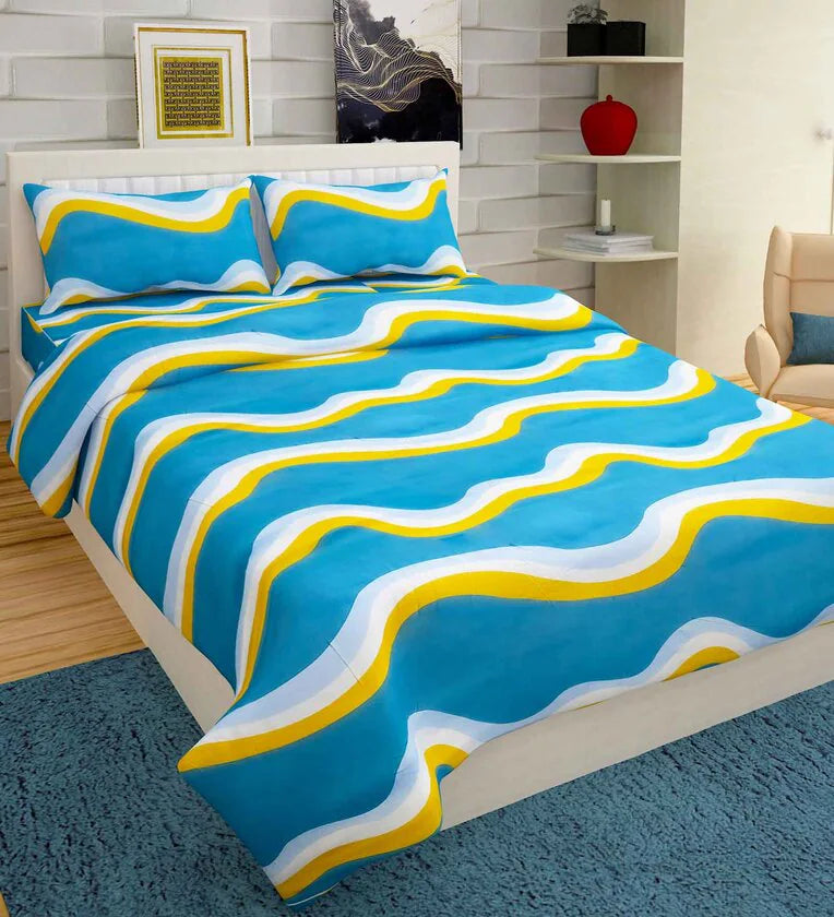 Summer Special King Size Elastic Fitted Double Bedsheet With 2 Pillow Cover