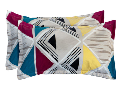 Grey Triangle King Size Double Bed Elastic Fitted Premium Bedsheet