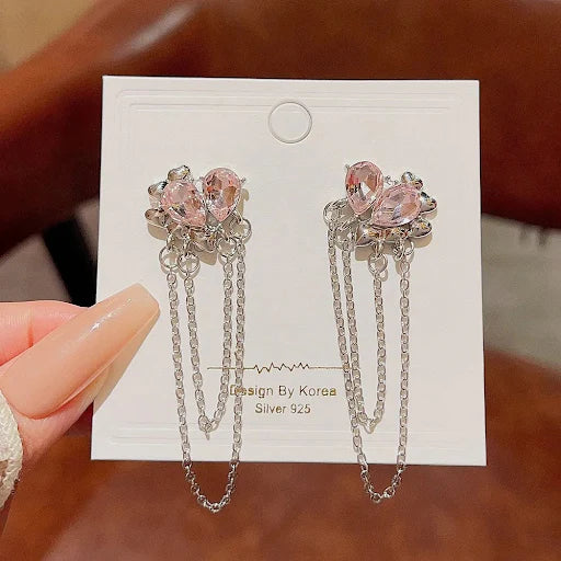 Premium Pink Heart Stone Earrings