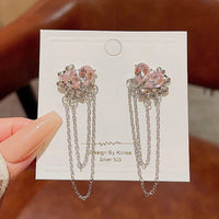 Thumbnail for Premium Pink Heart Stone Earrings