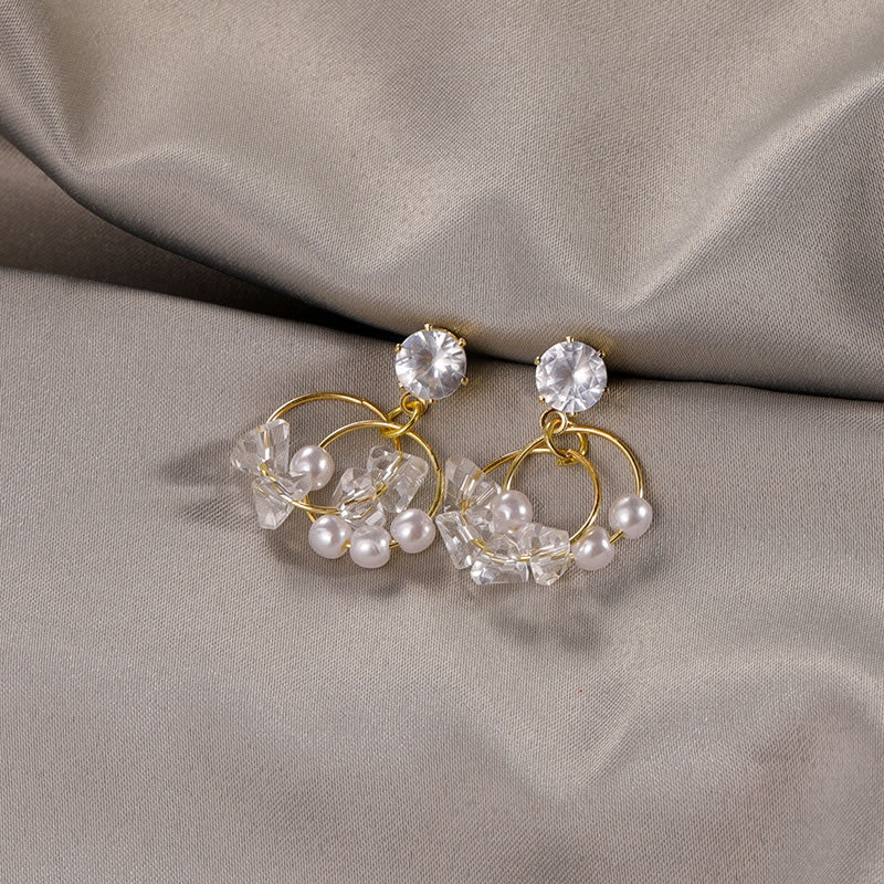 Multi Crystal Korean earring