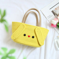 Thumbnail for Super Cute Basket Woven With Cotton Rope (Yellow)